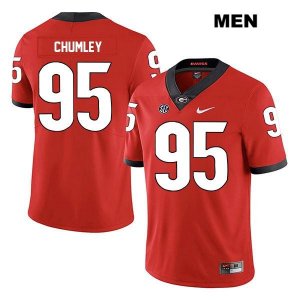 Men's Georgia Bulldogs NCAA #95 Noah Chumley Nike Stitched Red Legend Authentic College Football Jersey TAX5854MO